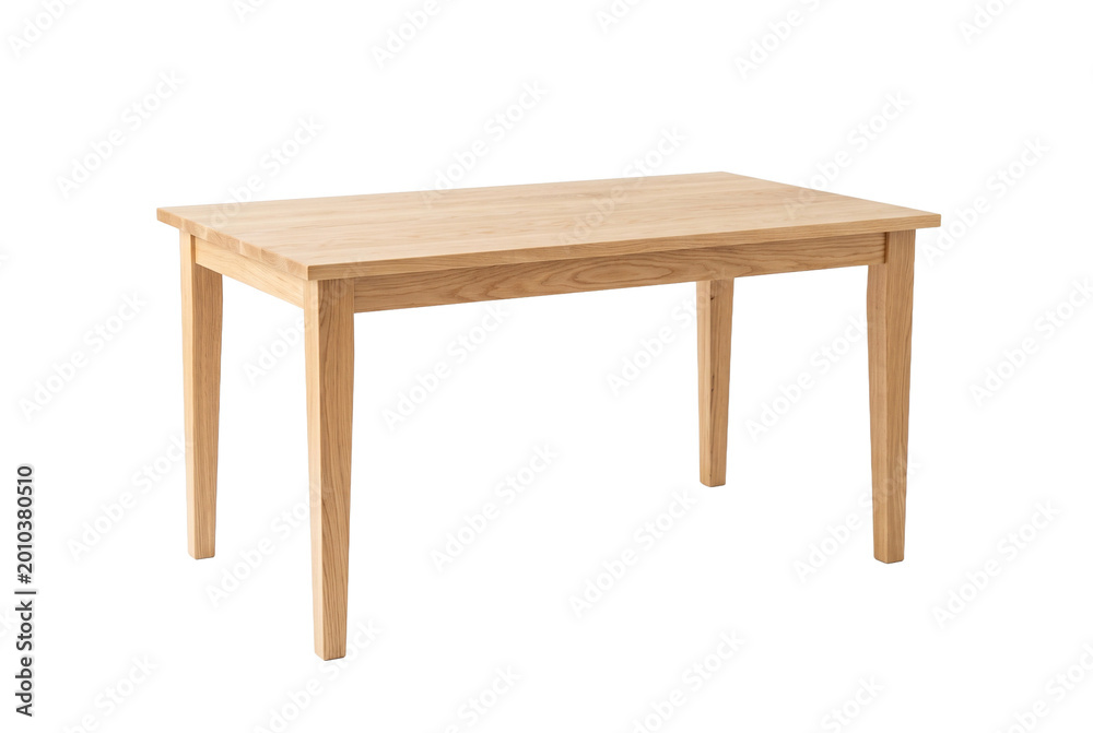 Fototapeta premium A simple wooden table with straight legs and a smooth surface, suitable for dining or working purposes.