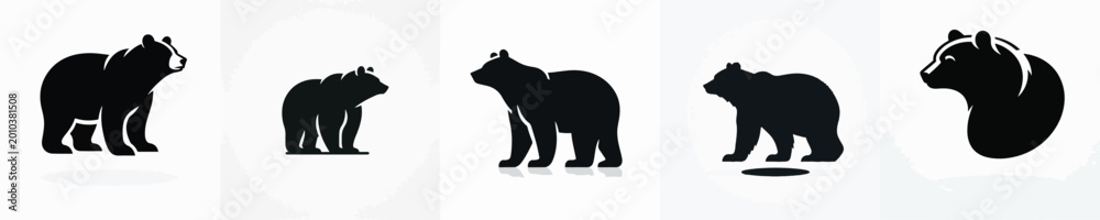Naklejka premium Bear Silhouette Vector Illustration