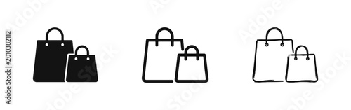 Φωτογραφία Retail Shopping Bags Icon Set for E-commerce and Commerce