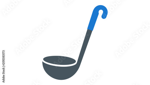 Фотография Vivid hand-drawn ladle vector icon for cooking and kitchenware concepts, minimalist line art illustration perfect for culinary designs, restaurant menus, and clean scalable graphic elements