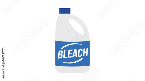 Quadro su tela Minimalist hand-drawn vector icon illustration of a bleach bottle for household cleaning products, isolated on a white background, perfect for laundry service and hygiene marketing materials