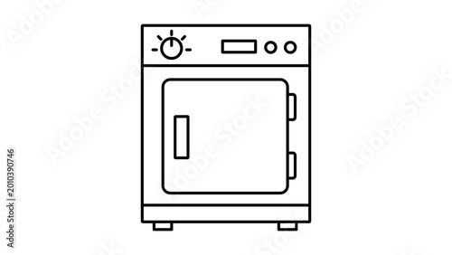 Foto Modern clothes dryer vector icon featuring an editable stroke, hand-drawn laundry drying rack illustration for household management, clean minimalist line art design for user interface projects