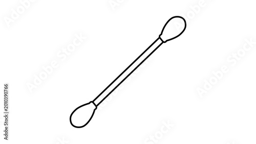 Foto Professional cotton swab vector icon featuring editable stroke, sanitizing bud illustration for beauty and skincare routines, adjustable line weight scalable minimalist line art design element