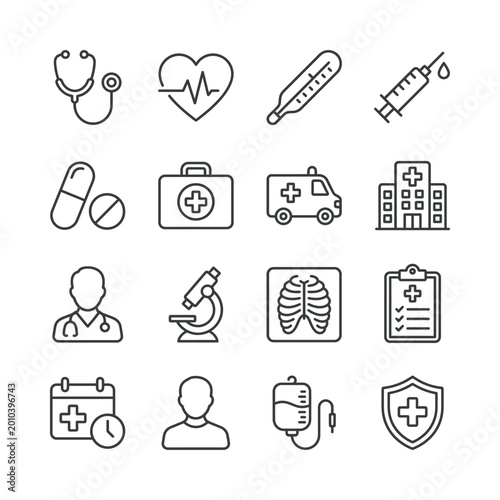 Healthcare icons vector medical symbols for digital use