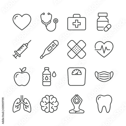 Medical and health symbols vector collection
