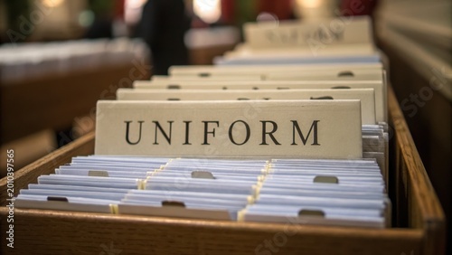 Organized filing system for uniform documents in a library setting