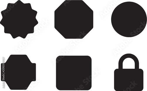 Fotografía Mission status icons set solid silhouette success failure pending active complet