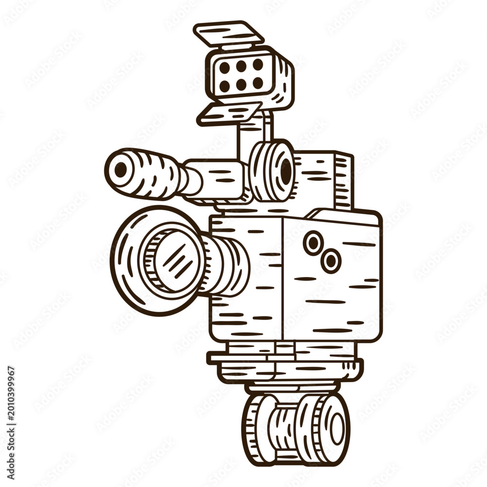 Naklejka premium Video camera detailed stroke