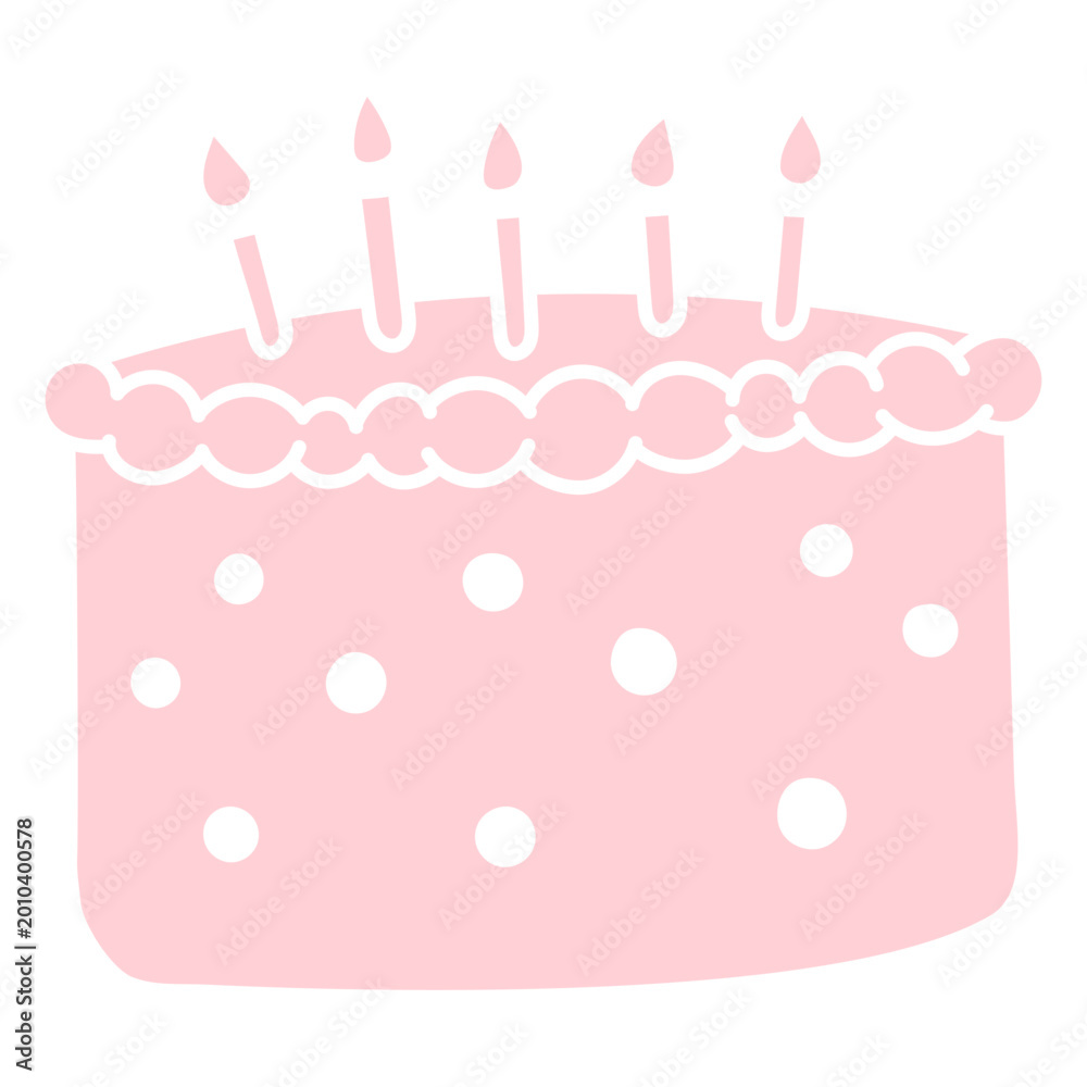 Fototapeta premium Pastel pink birthday cake
