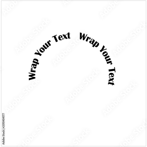 Circular Text Wrap Design Typography Template Round Editable Text Effect
