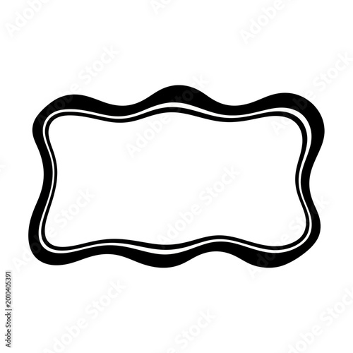 фотографія Black and white wavy frame border.
