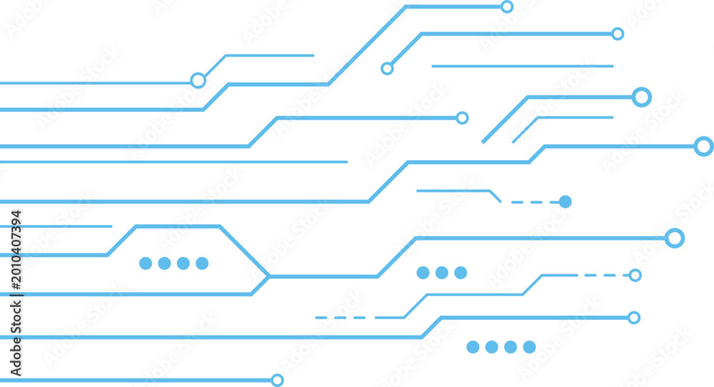 Obraz premium Technology Circuit Board Line Pattern Minimal Blue Digital Background Vector