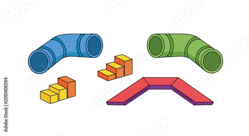 Hamster Playground Set: Tunnels, Stairs, and Bridge for Small Pets