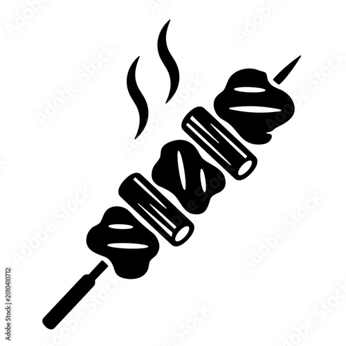 Photos shish kebab skewer icon illustration vector