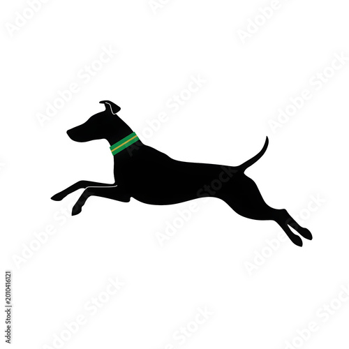 Running Black Dog Silhouette | Dynamic Animal Motion Icon Design