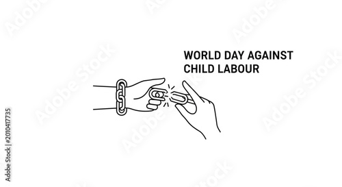 Bild auf Leinwand Hands against child labor day symbol.
