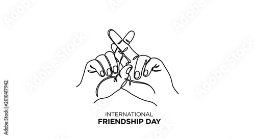 Tableau sur toile Hands making pinky promise friendship.