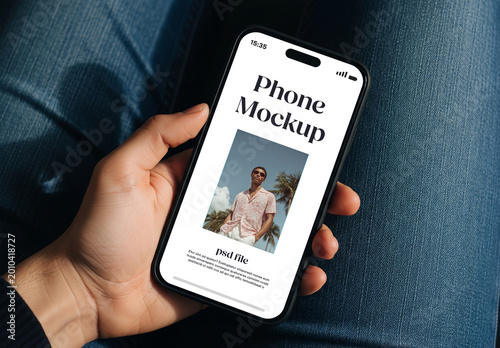 Close-up of an iphone mockup