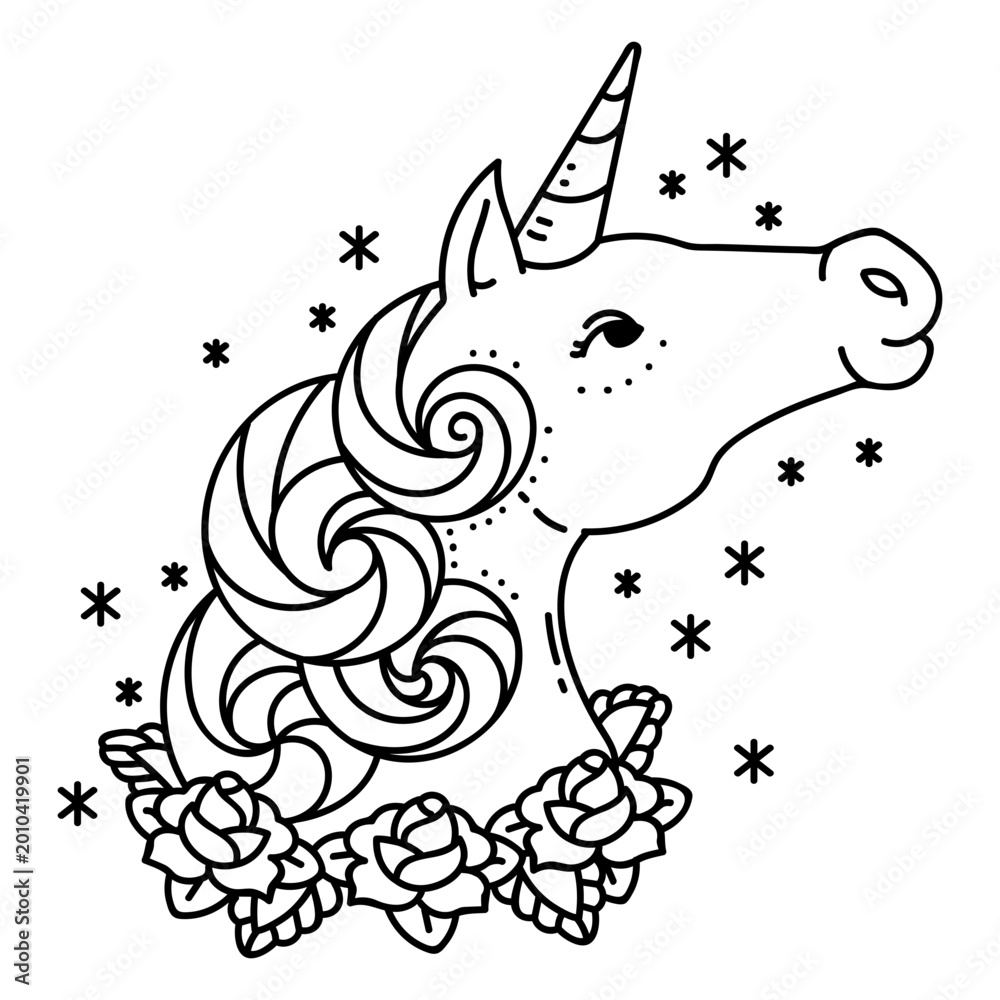 Fototapeta premium Unicorn with its majestic horn glowing in the light