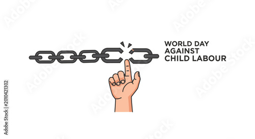 Foto Hand breaking free from chain link.