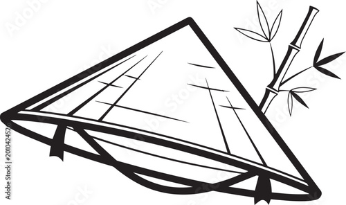 Minimalist Asian Conical Hat Vector Illustration