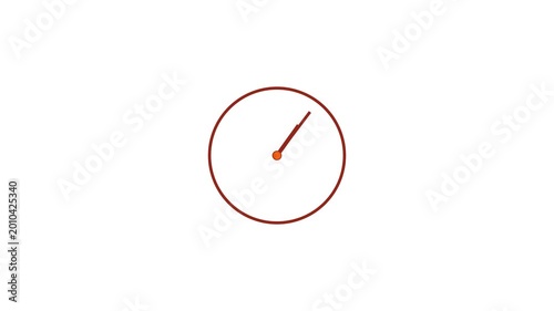 Time lapse of spinning clock animation in 12 Hour. Seamless motion animated footage. White colored watch with hands move quickly. Time concept. Alpha channel 