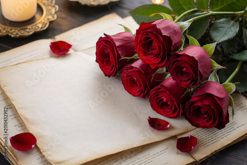 Old Book With Roses