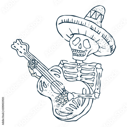 Guitar to commemorate the Day of the Dead