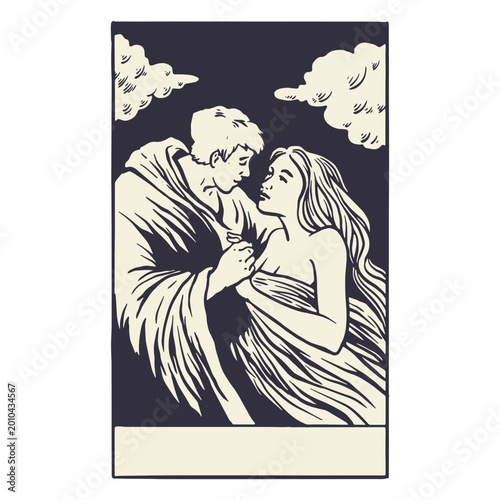 Foto The lovers tarot card design