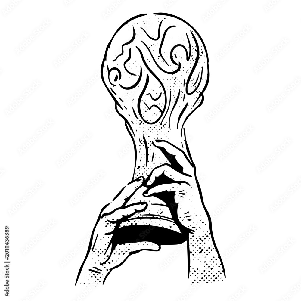 Obraz premium Hands rising the world cup