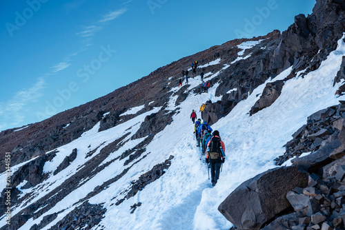 Photos Mountaineers ascending Toubkal (4167 m), Toubkal National Park, morocco, africa