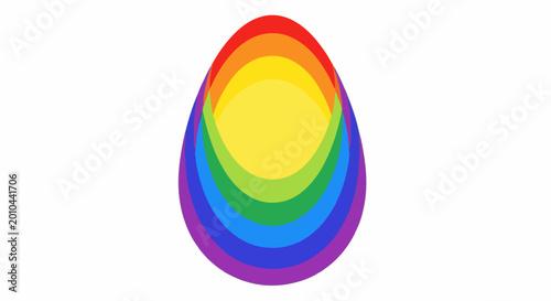 Abstract rainbow-colored egg shape with layered curves on white background Free Download Abstract rainbow-colored egg shape with layered curves on white background - GFXLoad