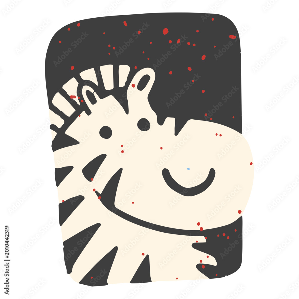 Obraz premium Cute zebra in a nocturne frame
