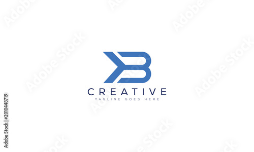 Stylized blue letter b logo design with modern arrow-like geometric shape
