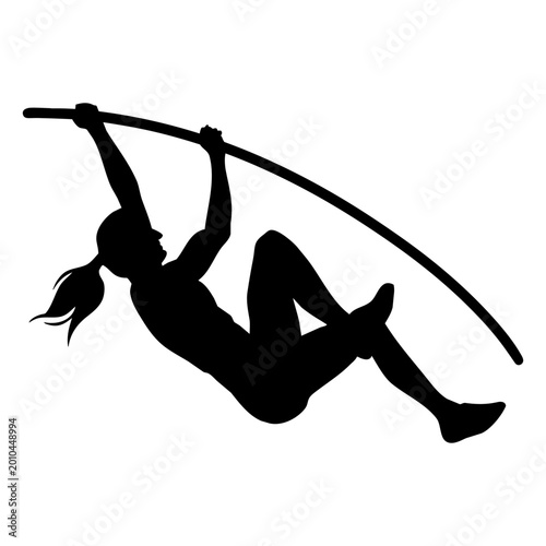 Obraz na płótnie Dynamic pole vault silhouette design