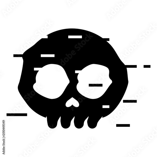 Slika na platnu Stylized dark skull graphic design