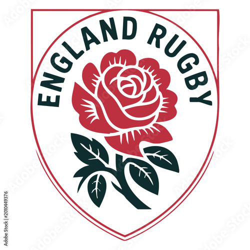 England rugby crest a red rose emblem of national pride