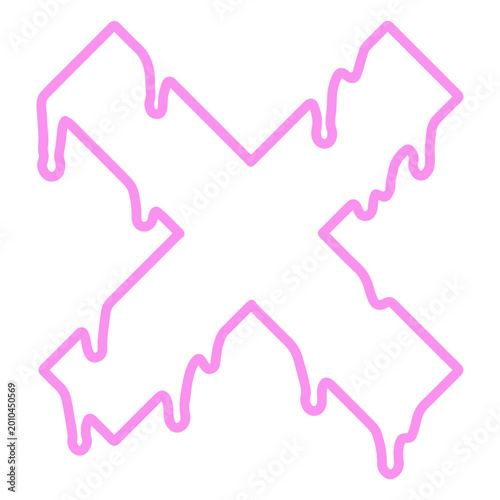 Fotografie Pink dripping x outline