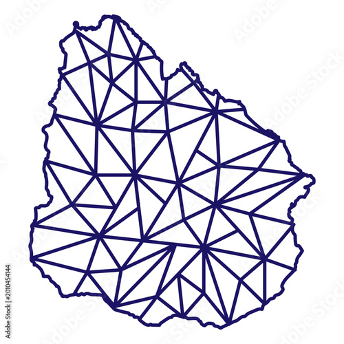 Konstfotografi Geometric map design of uruguay
