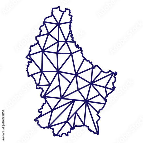 Obraz na plátně Stylized line art map design with triangular pattern t-shirt design