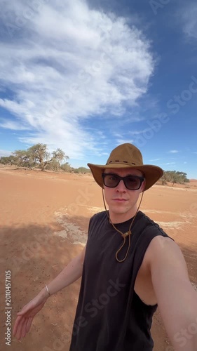 Exploring the Red Sand Dunes of Namibia's Sossusvlei in Late Afternoon