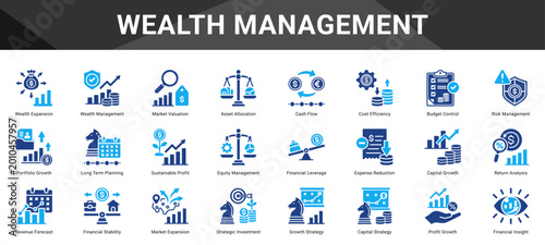 Photos WEALTH MANAGEMENT  Icon set collection