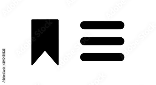 Bookmark and menu list icon.