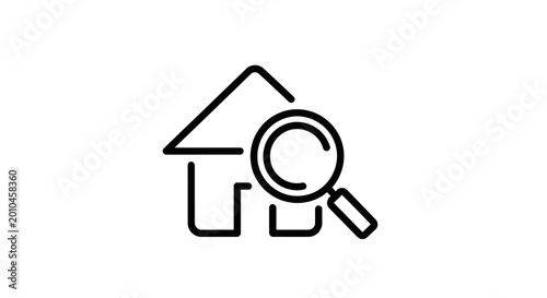 House with Magnifying Glass Icon.