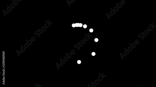 Loading Circle Animation on alpha background. Dotted Round Loading Circle Animation. 4K infinite loop.