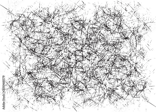 chaotic scribbles vector illustration with black lines on white background flat design