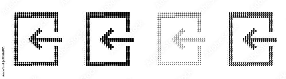 Fototapeta premium Set of comic import pictograms. Database operations icon collection and design. Newspaper print illustration. Classic comic book look. Vintage editorial illustration.