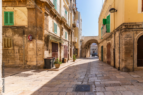 The Molfetta Town street view in Puglia Region of Italy