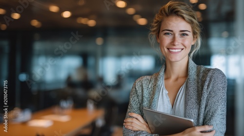 Woman smiling in office