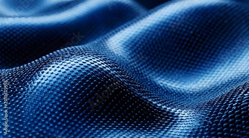 Abstract blue textured surface with a wavy pattern and small raised dots, creating a modern and futuristic background design element